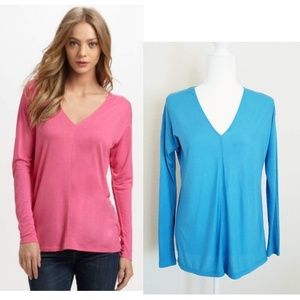 NWT Vince V neck Long Sleeve Drop Shoulder Tee XXS